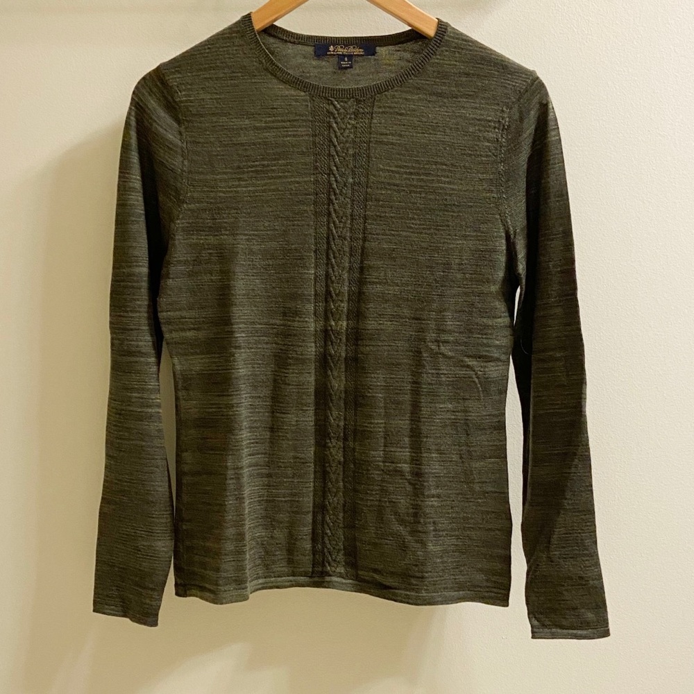 Brooks Brothers Green Merino Wool Sweater